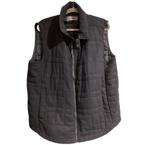 S u p e r n o v a • quilted collared navy blue zip vest
